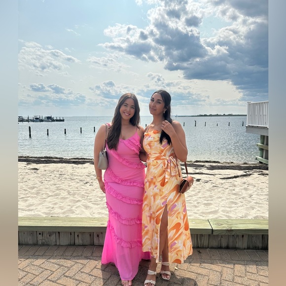 Pink Ruffle Maxi Dress - Picture 3 of 4